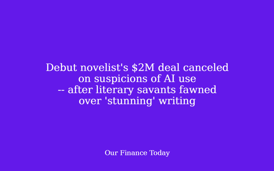 Debut novelist’s $2M deal canceled on suspicions of AI use — after literary savants fawned over ‘beautiful’ writing