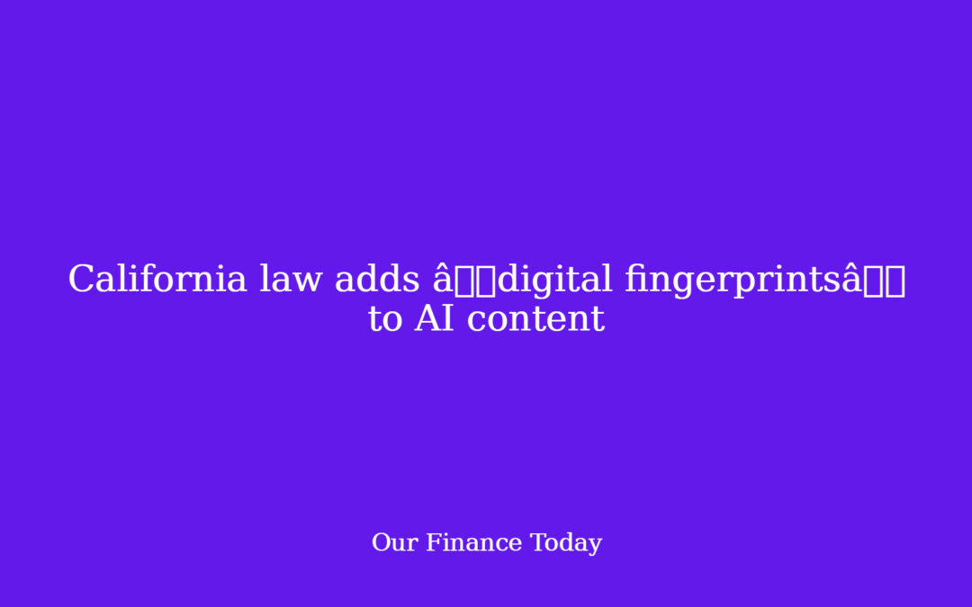 California law provides âdigital fingerprintsâ to AI content